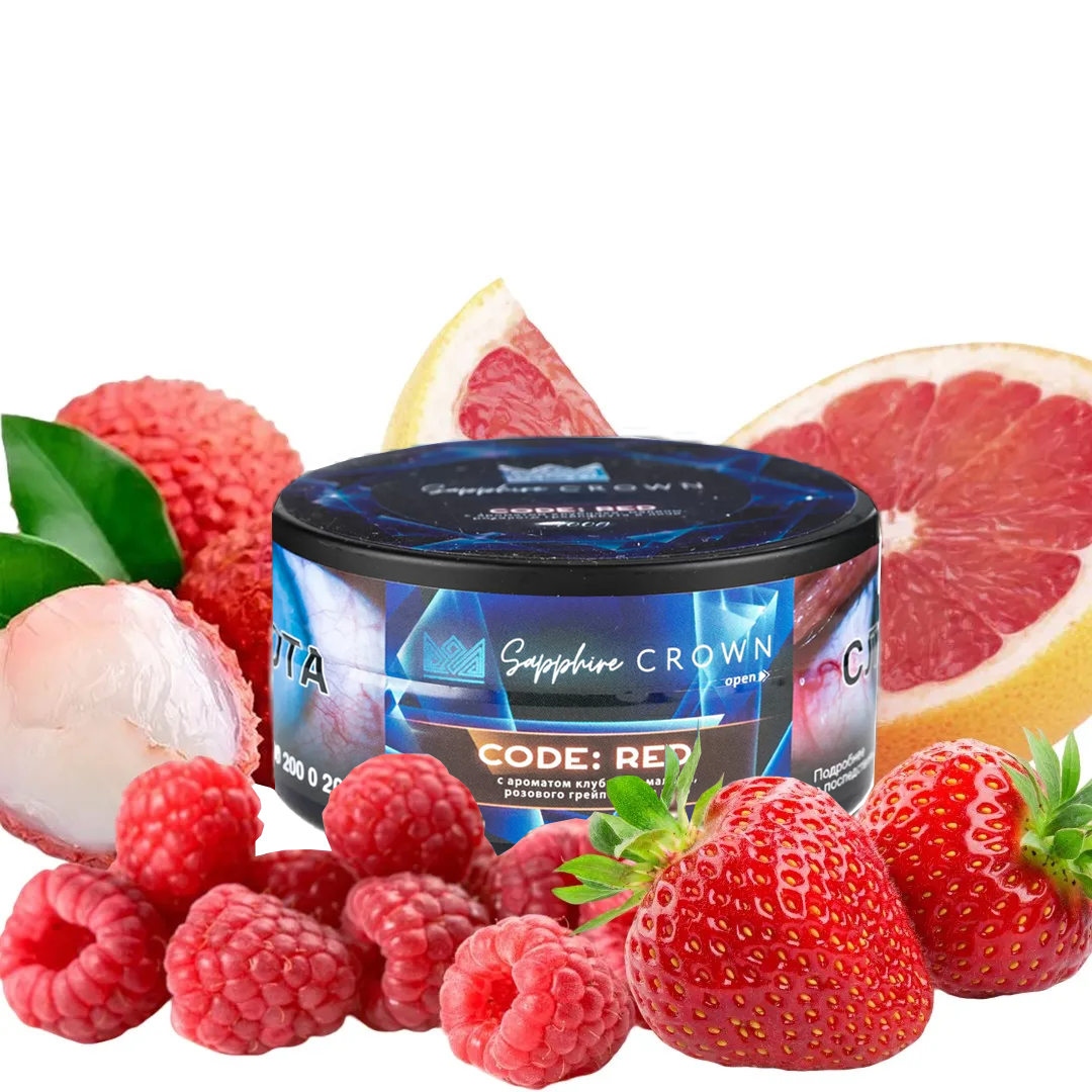 изображение товара Табак Sapphire Crown Code: Red (Клубника малина розовый грейпфрут личи) 25гр