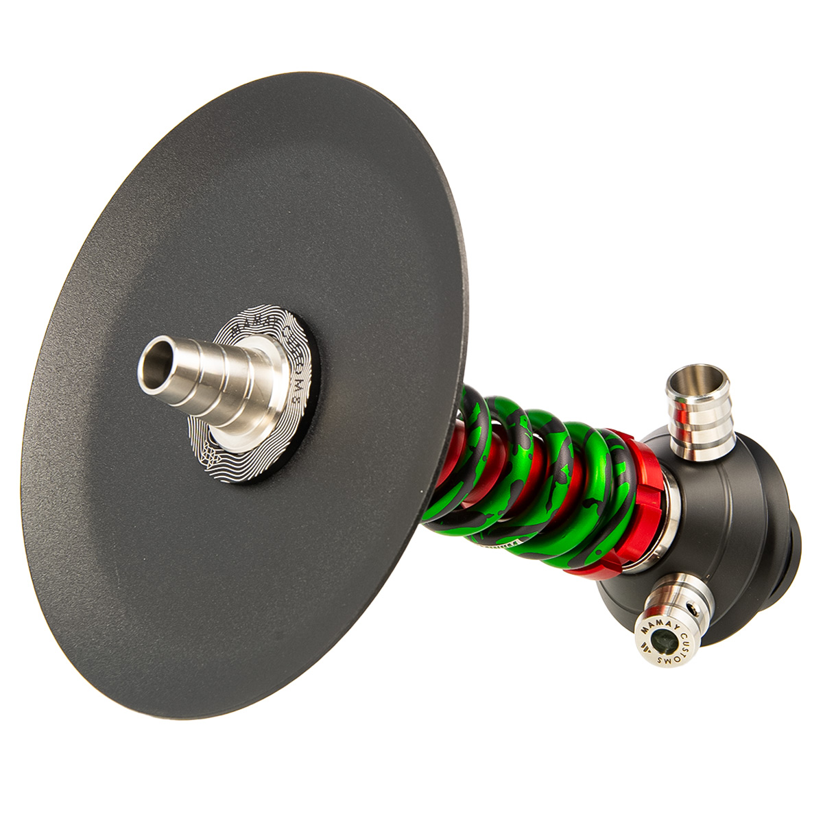 изображение товара Кальян MAMAY CUSTOMS Coilover Micro красно-зелёный сплеш (без колбы)