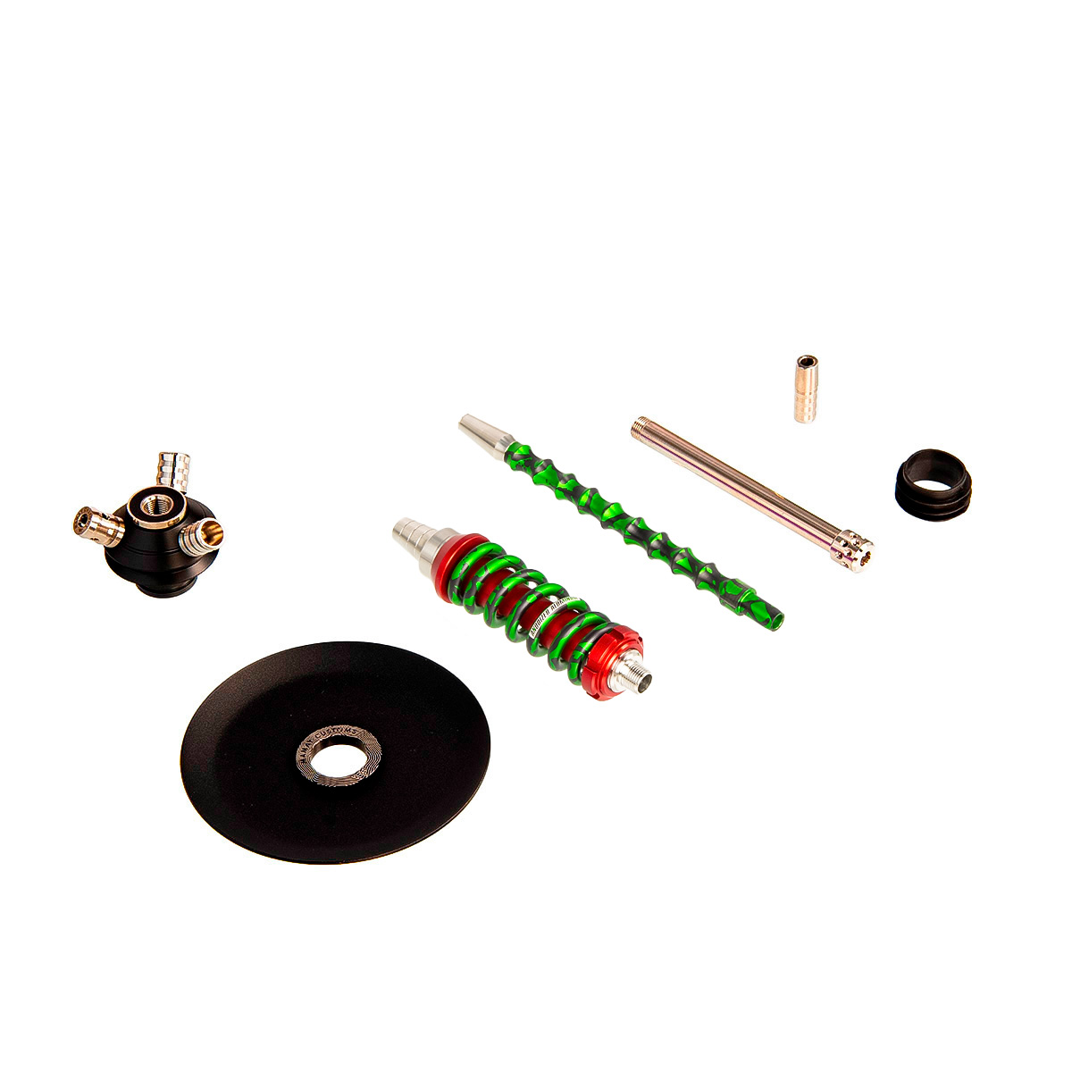изображение товара Кальян MAMAY CUSTOMS Coilover Micro красно-зелёный сплеш (без колбы)