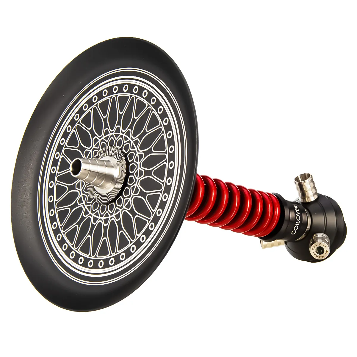 изображение товара Кальян MAMAY CUSTOMS Coilovers MINI чёрно-красный лак (без колбы) грав.BBS