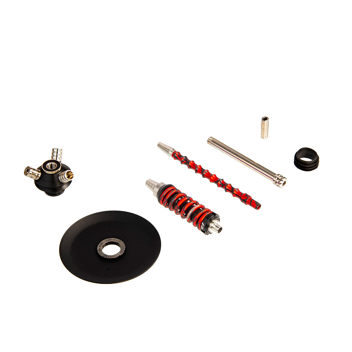 изображение товара Кальян MAMAY CUSTOMS Coilover Micro чёрно-красный сплеш (без колбы)