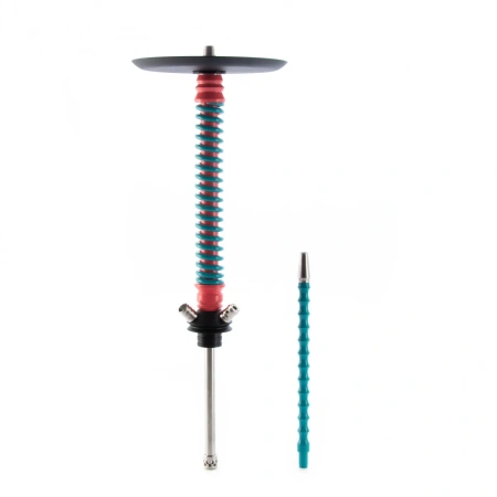изображение товара Кальян MAMAY CUSTOMS Coilovers розово-морская волна (грав. черепа) (без колбы)