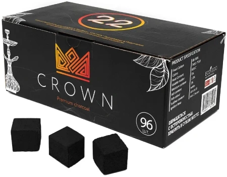 изображение товара Уголь для кальяна CROWN (Краун) 22 мм (96 шт)