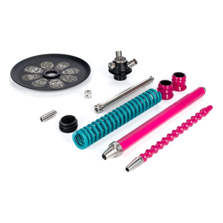 изображение товара Кальян MAMAY CUSTOMS Coilovers фуксия-м.волна (грав. черепа) (без колбы)
