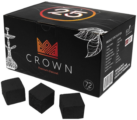 изображение товара Уголь для кальяна CROWN (Краун) 25 мм (72 шт)