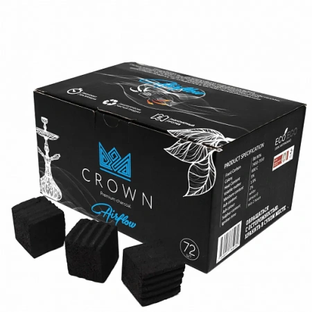изображение товара Уголь для кальяна CROWN Air-Flow (Краун) 25 мм (72 шт)