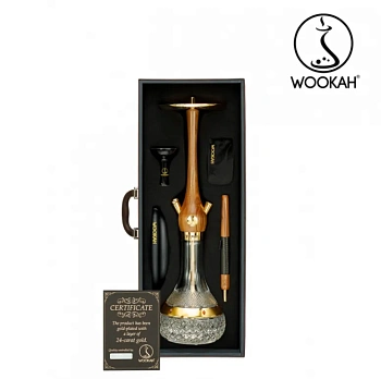 изображение товара Комплект Walnut WOOKAH на колбе Mastercut Amber GOLD с позолотой 24 карата
